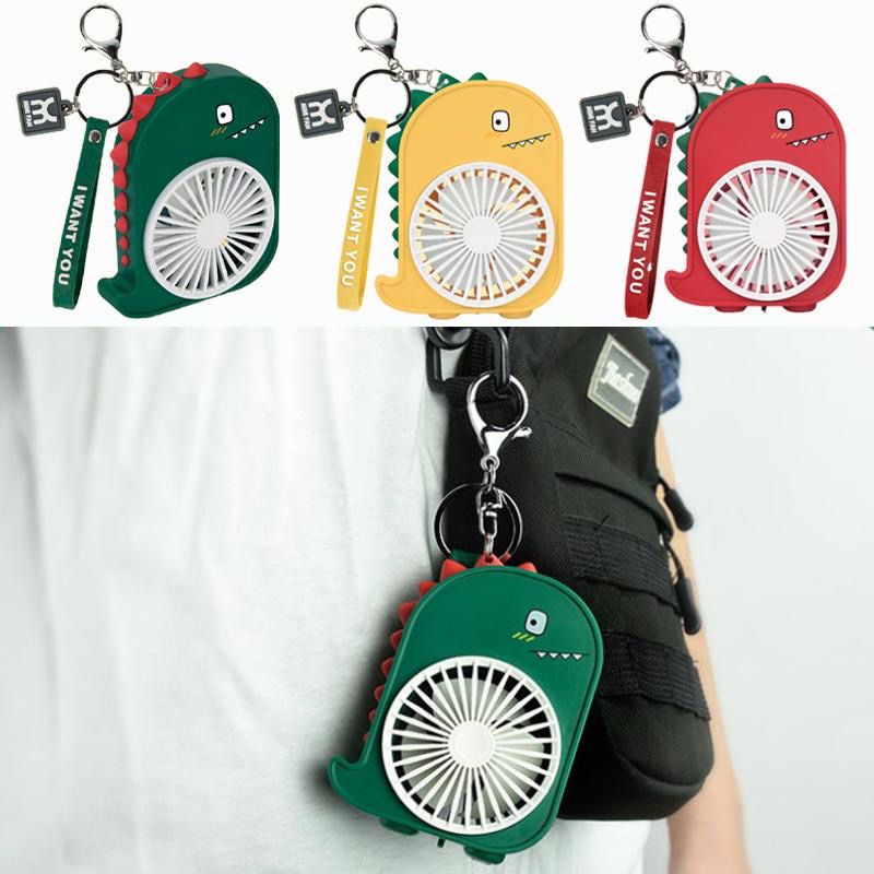 PGC Kipas angin portable rechargeable karakter key chain gantungan tas dino / Kipas portable dino