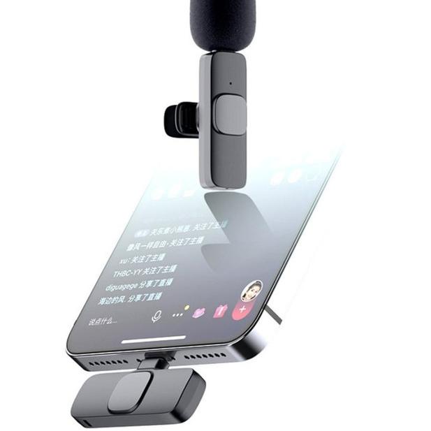 Mic Wireless Smartphone Clip On Vlog Lavalier Microphone Wireless