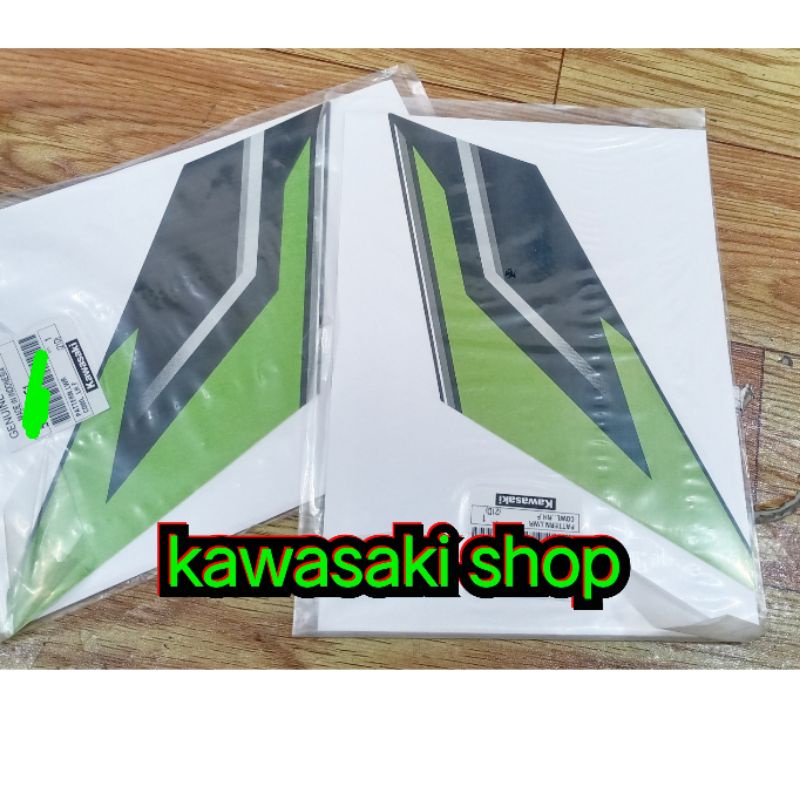 stiker fairing body atas ninja rr new hijau 2015