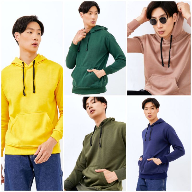 HOODIE JUMPER BAHAN COTTON CVC FLEECE SERI WARNA 2