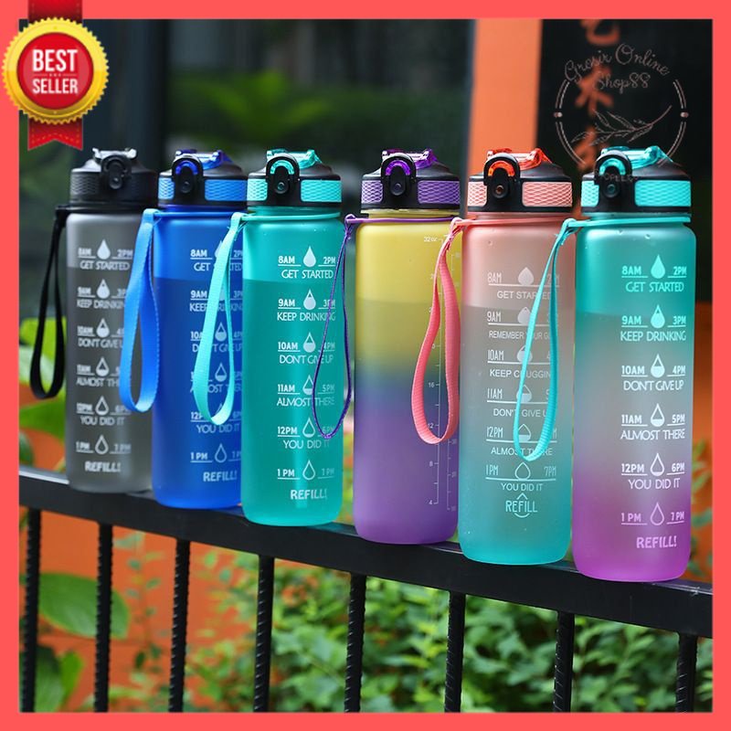 [GOS] - E101- Botol Minum 1 LITER PASTEL / Botol minum 1000ml / Drink Reminder BPA FREE