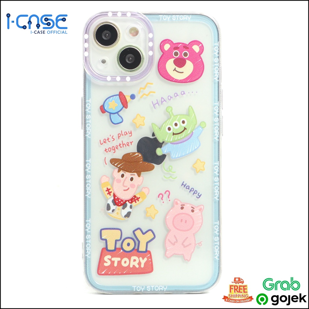 Soft Case Clear Cartoon 2 Motif Tsum Tsum and Toy Story Full Lenscover For iPhone 7 8 SE 7+ 8+ X XR XS 11 12 13 Mini Pro Max