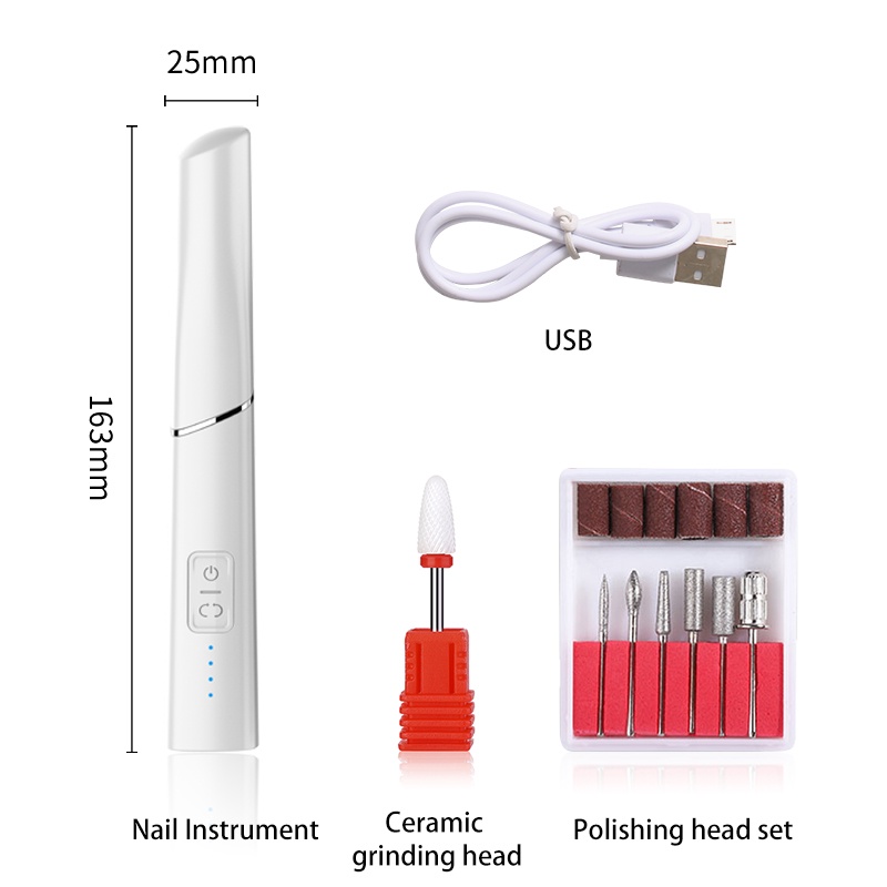 Kit Bor Paku Listrik Rechargeable Cordless Nail Machine Cocok Untuk Paku Akrilik Gel Paku Kikir Kuku Elektrik Set