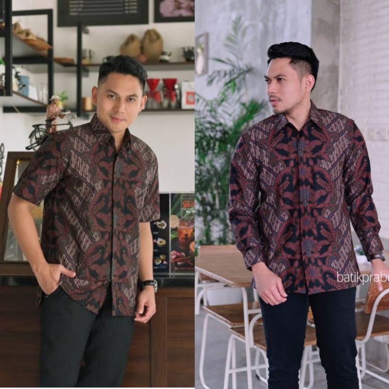 Baju Kemeja Batik Pria Lengan Panjang Pesta Kantoran Seragaman BG32