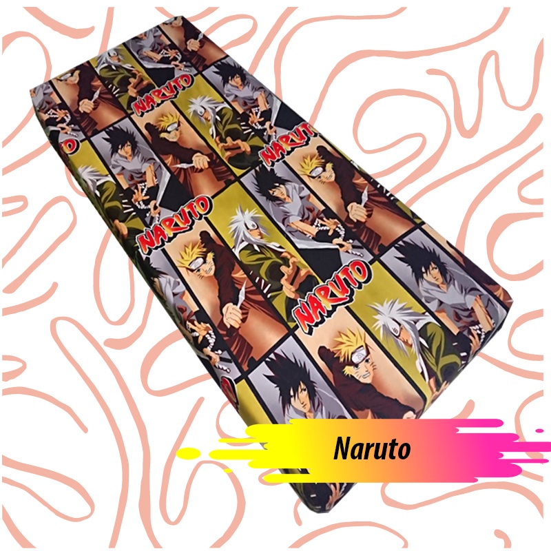 SPREI KARET KATUN PREMIUM 90/100/120 MOTIF ANAK NARUTO KARTUN ANIME JEPANG NEW LIMITED EDITION . DN