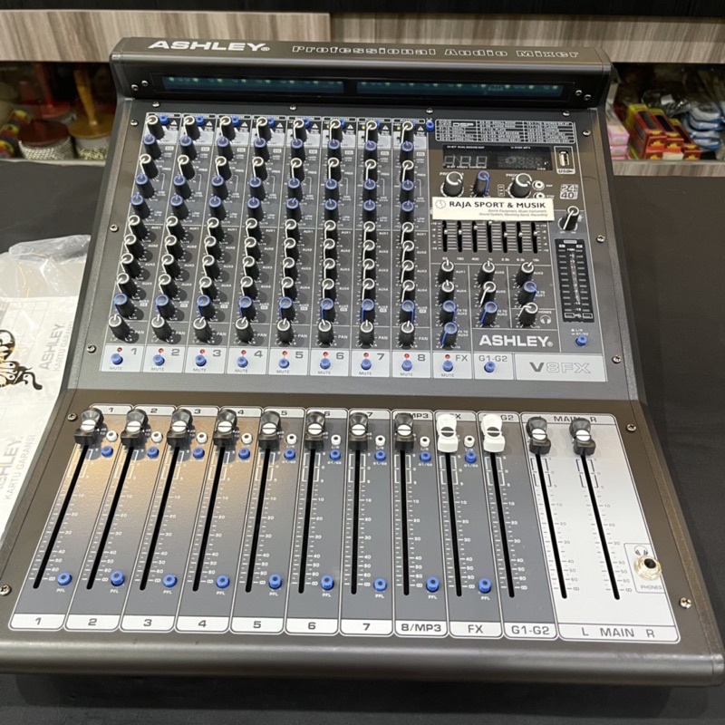 MIXER ASHLEY V8FX - AUDIO MIXER 8 CHANNEL / 8 CH - ORIGINAL GARANSI RESMI V8FX