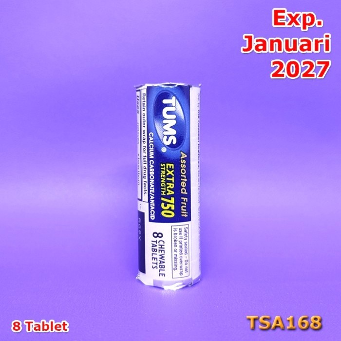 TUMS Antacid Extra Ultra Strength 750 1000 isi 8 12 Assorted Fruit - Extra 750 8 ct
