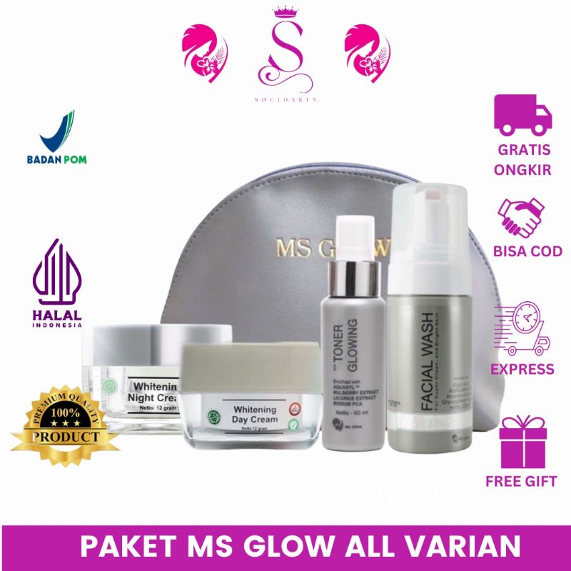 MS GLOW-Paket Skincare-BIG SALE- Whitening Acne Luminous Ultimate