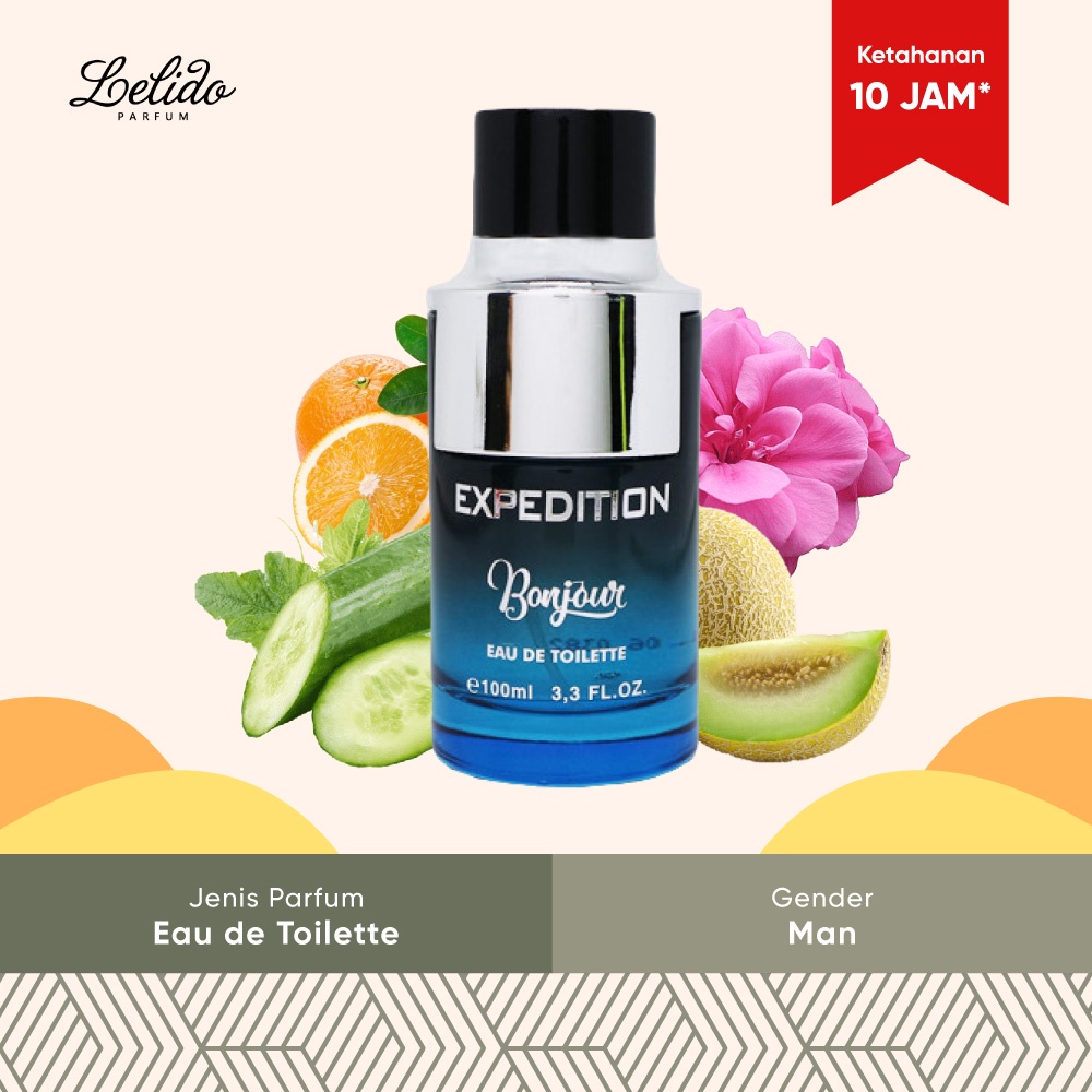 Bonjour Expedition Man Eau De Toilette Perfume 100 ML | Parfum Pria Wangi Woody Tahan Lama
