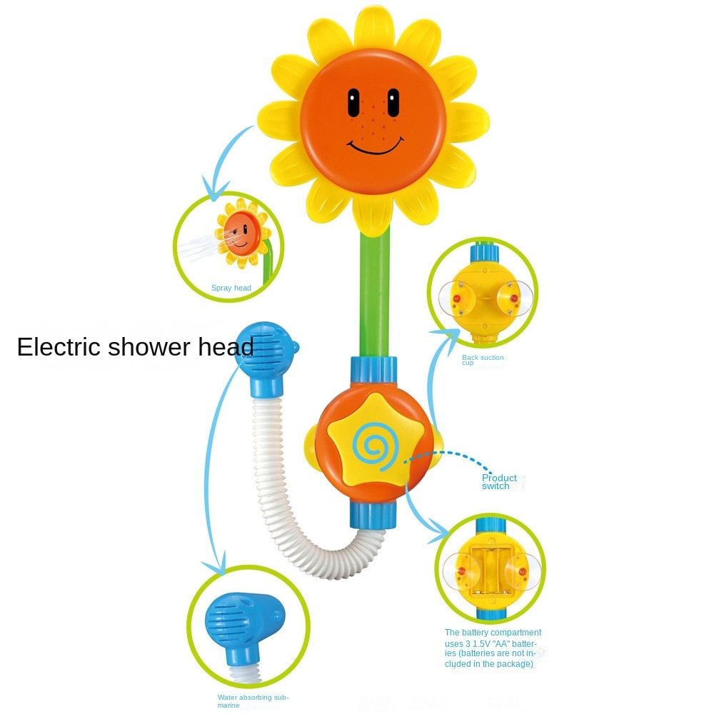 Sunflower Shower Elektrik Baby Bath Toys Mainan Shower Anak Shower Mandi Anak Mainan Mandi Anak Mainan Air Anak