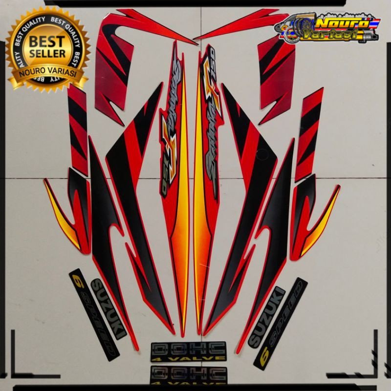 COD Striping Suzuki Satria fu f 150 2007 2008 merah hitam list motor thailand berkualitas ter