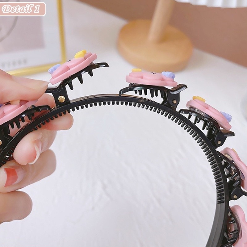 Bando Fashion Korea Jepit Rambut 2in1 Aksesoris Wanita Anak Dewasa Karakter Cantik