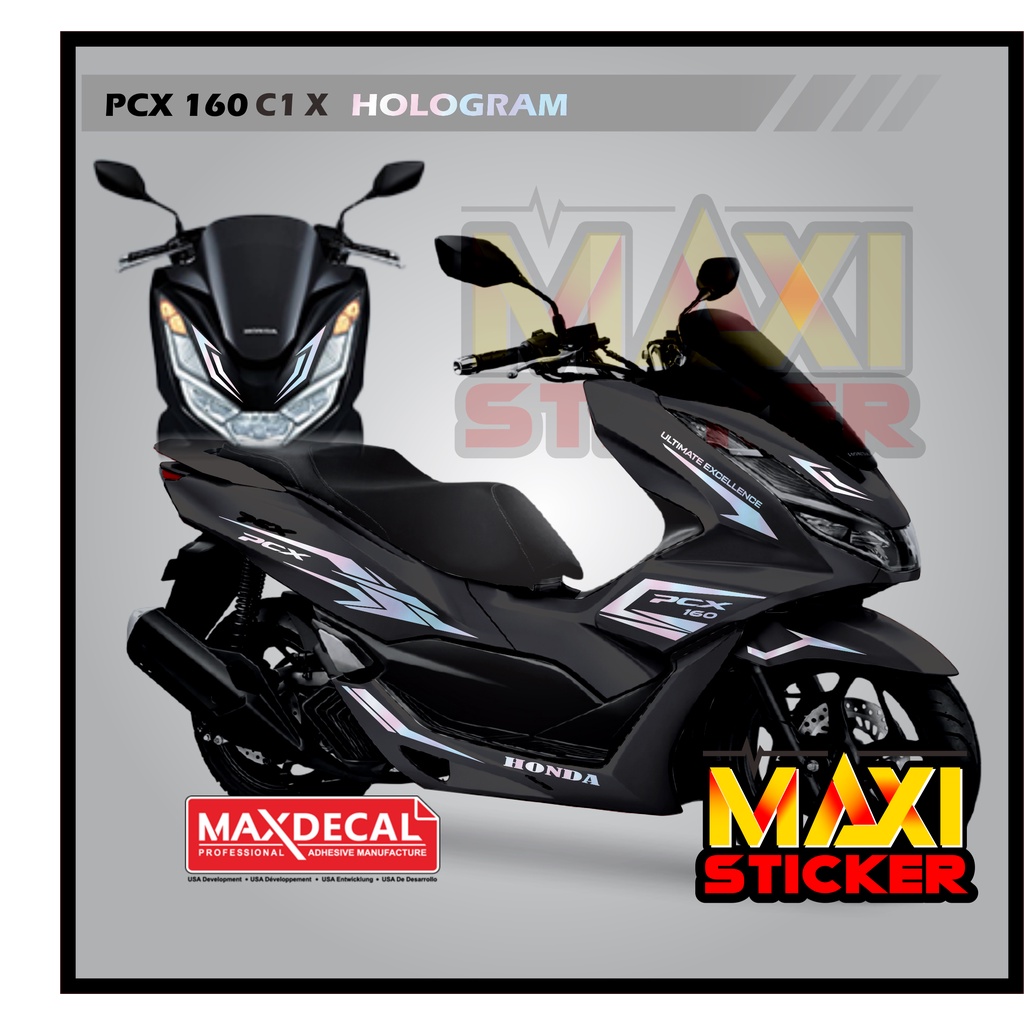 Sticker PCX 160 HITAM Cutting Stiker New Pcx Hologram C1X