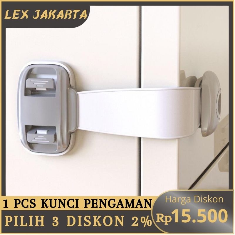 LEXJAKARTA KUNCI PENGAMAN LACI LEMARI KULKAS PENGAMAN PINTU KULKAS LEMARI SAFE LOCK PENGAIT PINTU