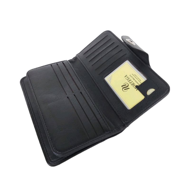 Dompet Lipat Kulit PU Leather Dompet Pria/Wanita Ukuran panjang Penutup Kancing Magnet  M-9204