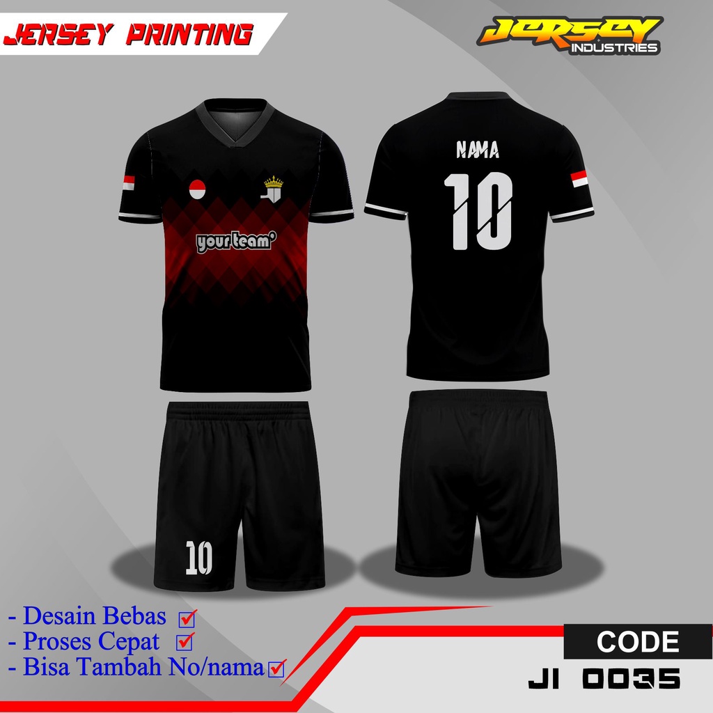 Kaos Jersey Futsal Full Printing, Baju Jersey Team Sepak Bola - Bisa Order Satuan, Bisa Ubah Nama Da