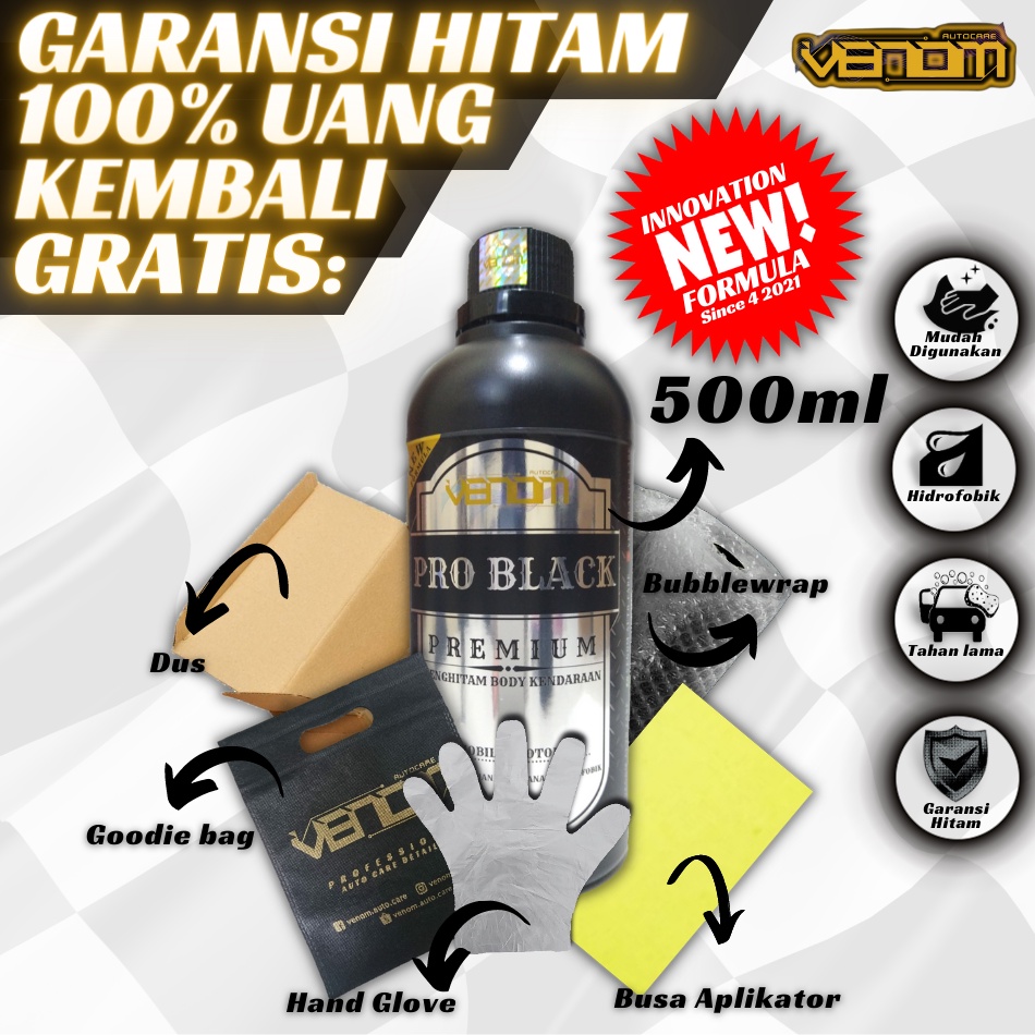 500 ml Penghitam Body Motor Trim Restorer Back To Black  Penghitam Dashboard