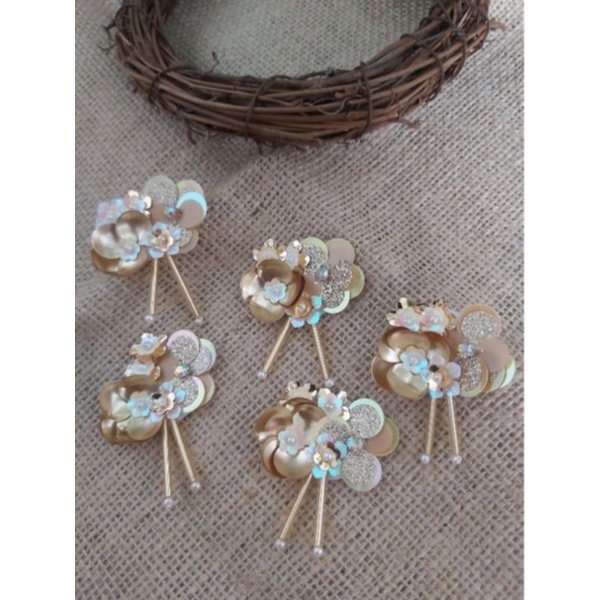 Aplikasi Payet 2 Bunga/Aplikasi payet kebaya