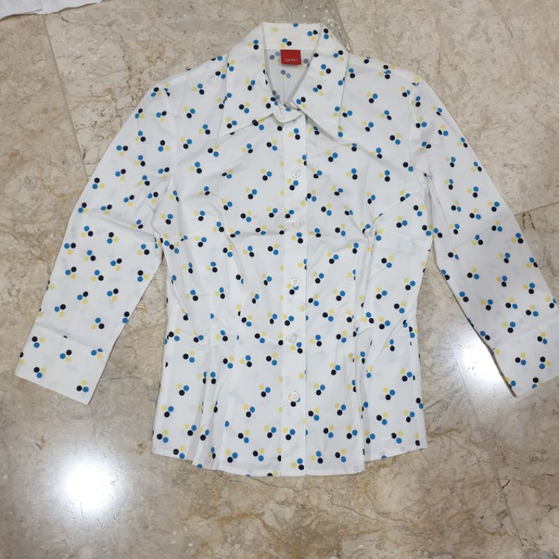 New Without Tag Esprit Kemeja Wanita Putih Polkadot size 36 (S)