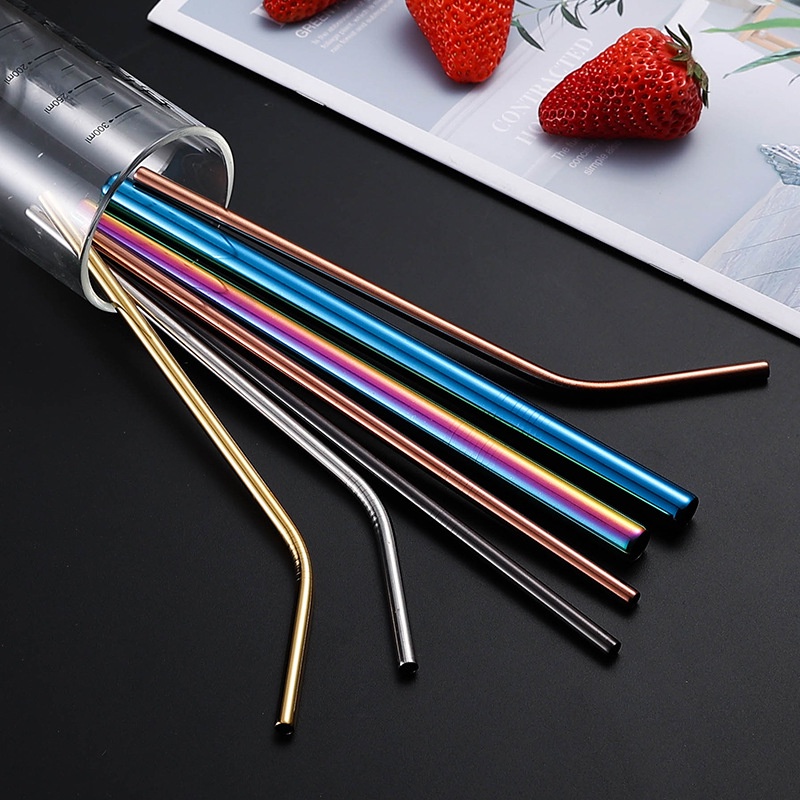 Sedotan stainless / sedotan bengkok lurus / stainless straw/sedotan warna /sedotan