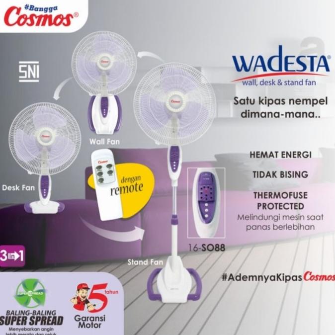 Kipas angin wadesta remote so88 kipas berdiri cosmos 16 so88.MURAH