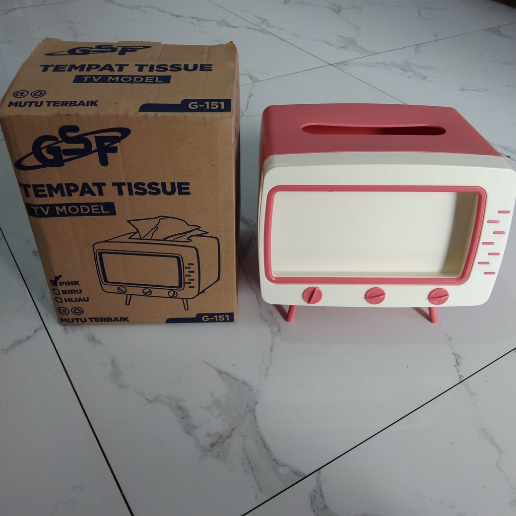 TEMPAT TISU MODEL TV GSF G-151 / TEMPAT TISU GSF G 151 / TEMPAT TISSUE TV MODEL GSF G-151 / KOTAK TISU / KOTAK TISSUE BOX ORGANIZER BENTUK TV HANDPHONE HOLDER TEMPAT TISU / KOTAK TISSUE BOX ORGANIZER BENTUK TV STAND HOLDER