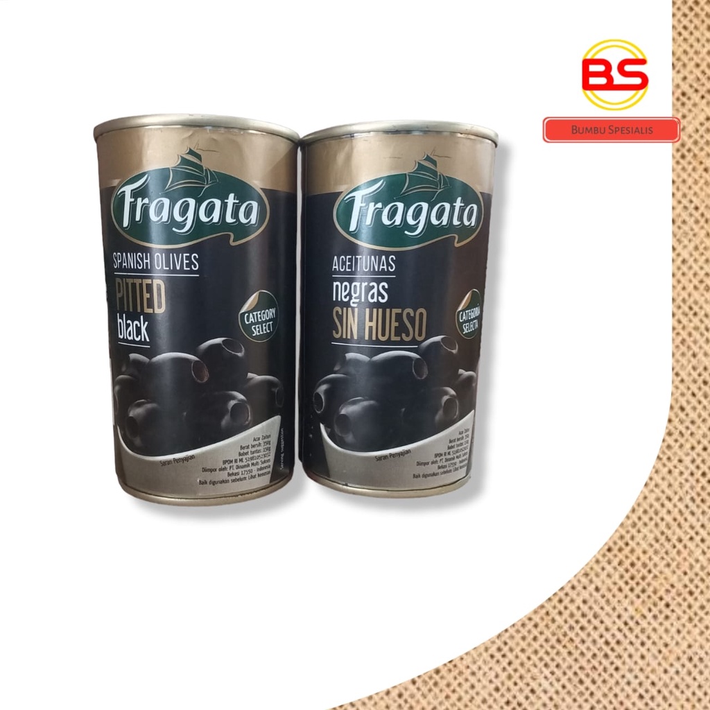 Fragata Spainsh Olives Pitted Black / Acar Zaitun Hitam 350 gr