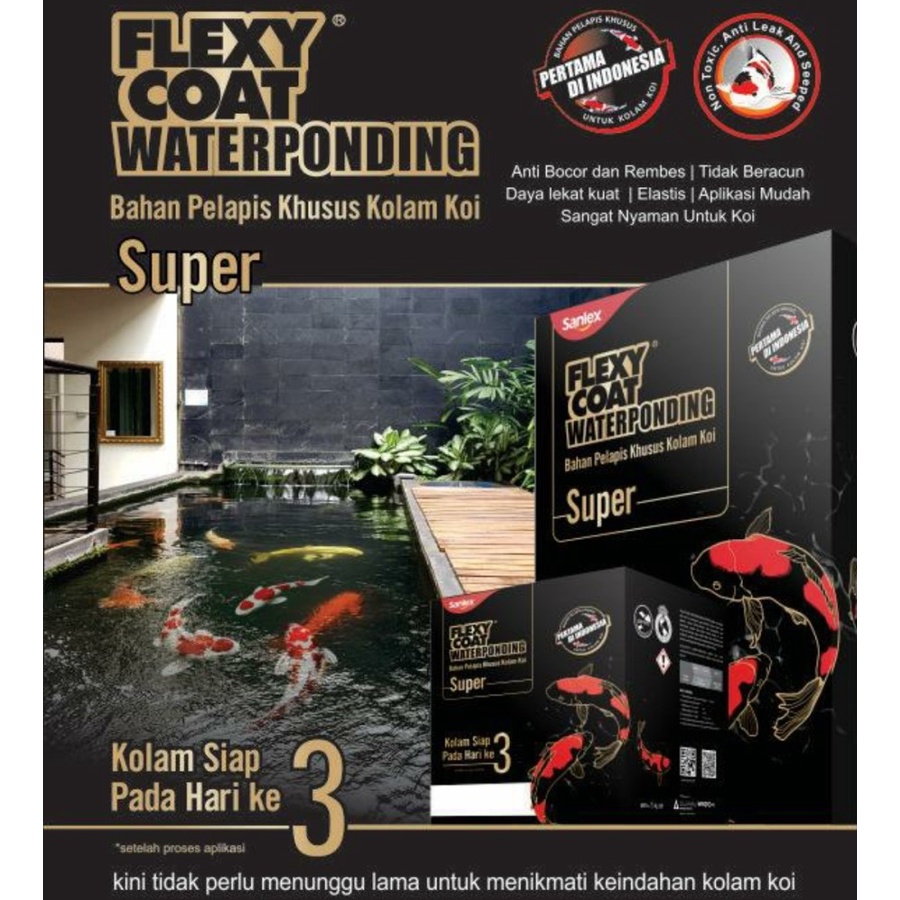 Flexy Coat Waterponding Cat Pelapis Kolam Ikan 2,5kg Hitam