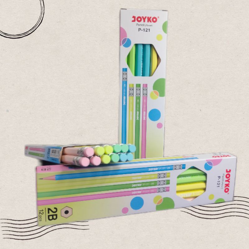 

joyko pensil 2B p-121 ada hapusan