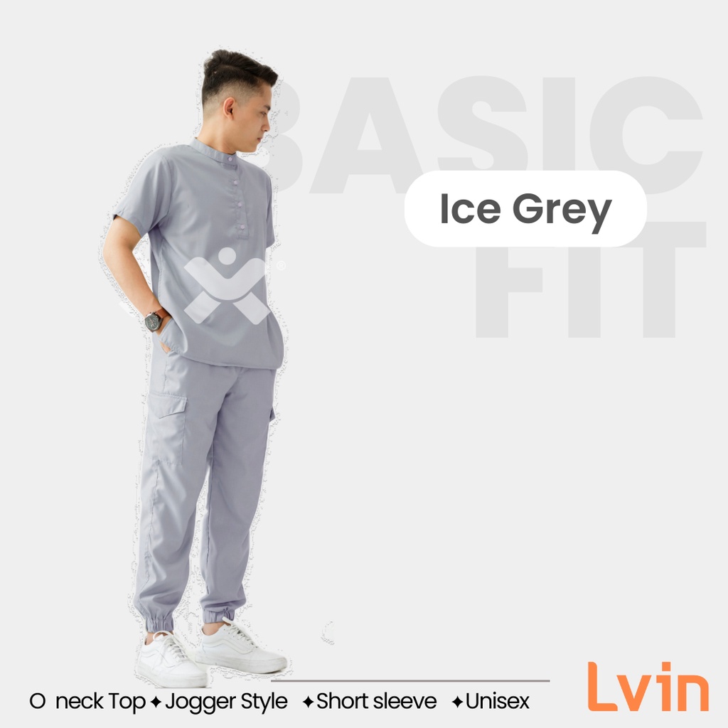 [ Lvin ] Vol III -  Baju OKA Kerah Bulat Celana Joger / Baju Jaga /Set Baju Celana Jaga Oka / Dokter Lengan Pendek / Baju OK / Doctor's Scrub