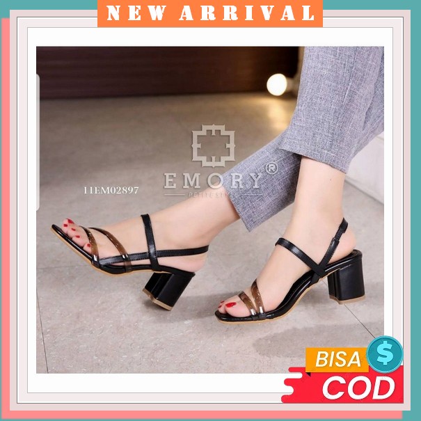 Sandal Hak High Heels Import Wanita Kaca Kokop Tali Belakang R 77 Hils Sendal Hels D4 53 Zara Highee