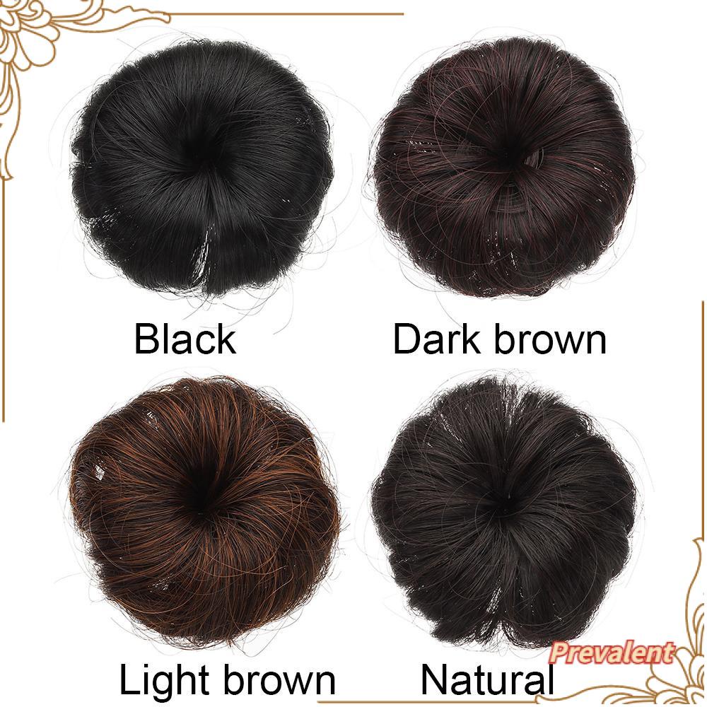 Preva 2PCS Wig Rambut Anak Perempuan Lucu Hiasan Kepala Hitam Coklat Alami Wig Sintetis