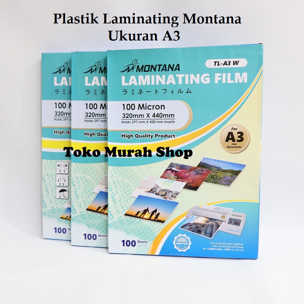 

Plastik Laminating A3 Montana 100 Mic Laminating Film Montana A3