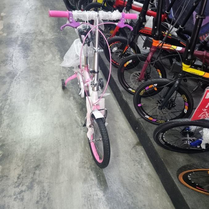 Sepeda Lipat Anak Perempuan Family Violet Edisi Dora Explorer Pink #Original