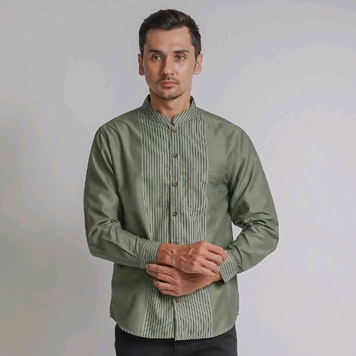 (READY) Kemeja Koko Pria Lengan Panjang / Kemeja Shanghai Pria model Shanghai / Baju Koko/ Baju Leba