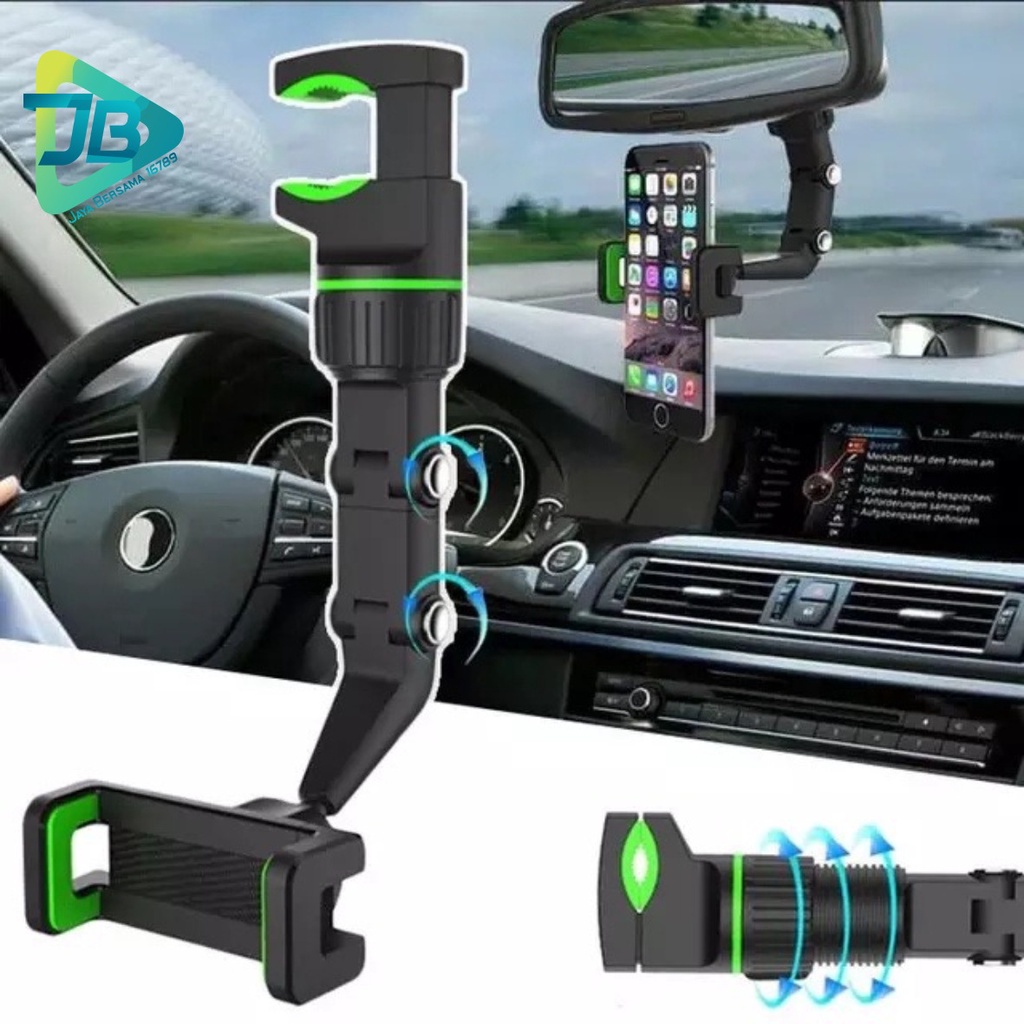 Car phone holder Original penyangga hp di mobil rearview mirror kaca tengah mobil jepitan Stand Handphone gagang spion tengah JB6471