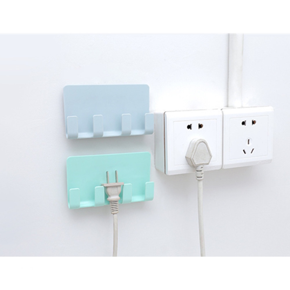 Gantungan 4 Hook Tempel Dinding Handphone Multifungsi Holder Gantung Charger Serbaguna