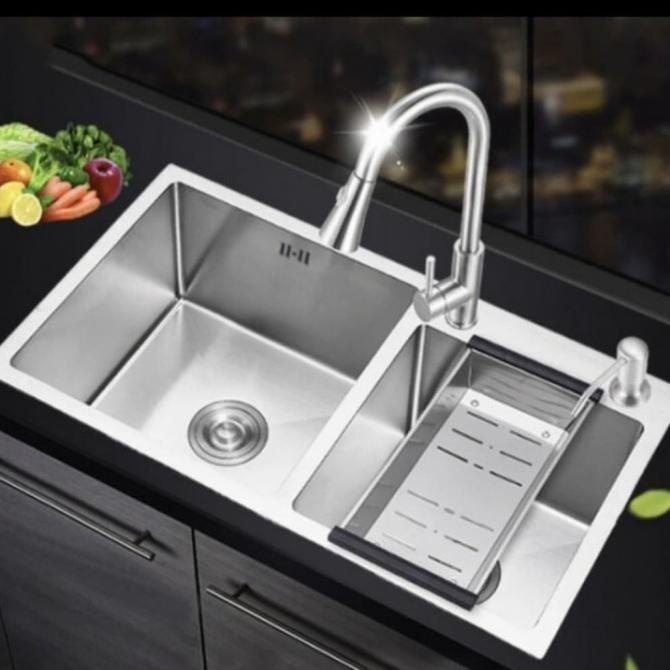 Bak Cuci Piring Onan 8245 2 Lubang Komplit