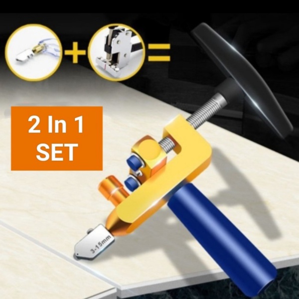 Murah Alat Potong Keramik / Alat Potong Kaca / Alat Potong Granit - 2 In 1 Set Berkualitas