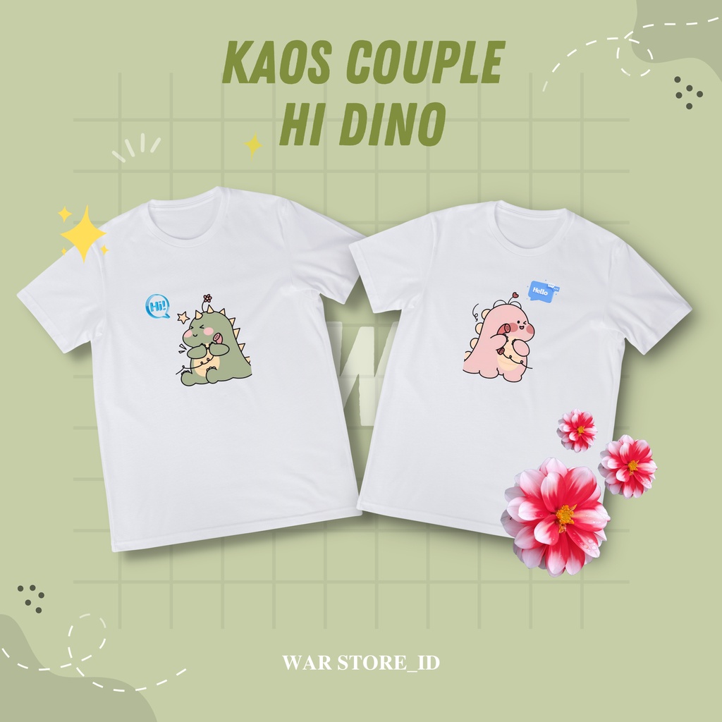 Kaos Couple Hi Dino | Kaos Couple Pasangan | Hi Dino Couple