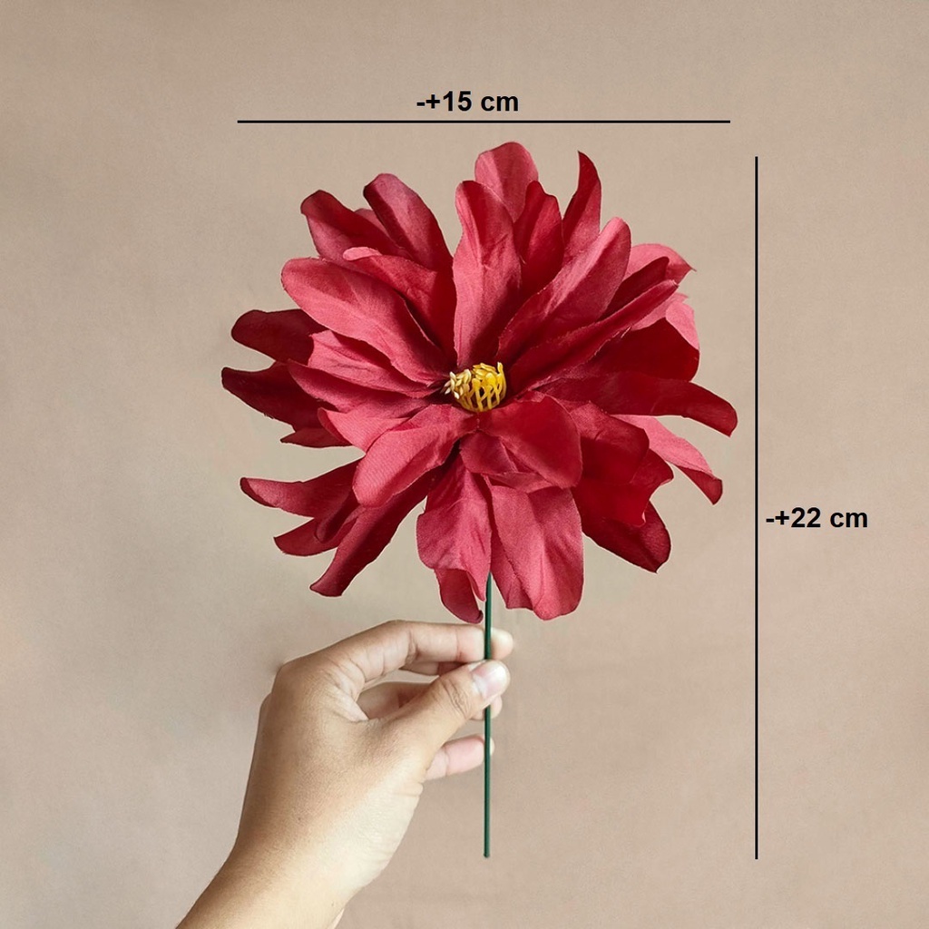 Artificial Flower 15cm Jumbo Semi cactus Dahlias Bunga Cabang Palsu Plastik Buket Rumah