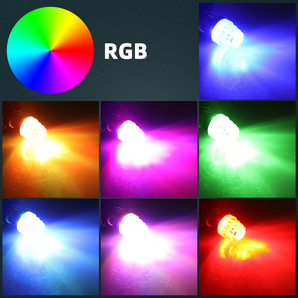 Belakang Sepeda Motor Lampu Rem Flash RGB 9 LED 1157 BAY15D Mobil Mengubah Lampu 1156 BA15S 12V