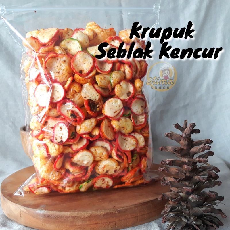 KRUPUK SEBLAK BANTET KENCUR 250 gram / SNACK KILOAN MURAH / SEBLAK CIKUR / SEBLAK BANTAT