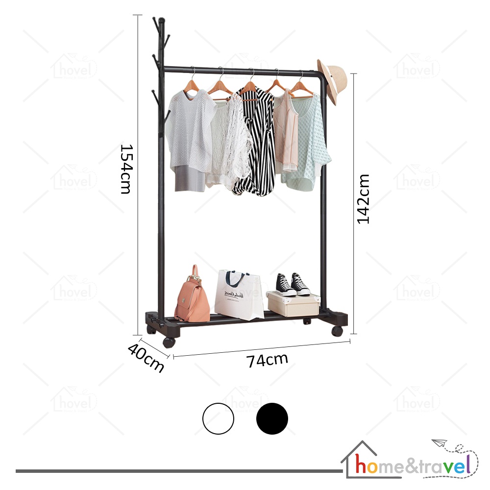 HOVELSHOP Stand Hanger Single Gantungan Baju Tas Topi Butik Display Jemuran Serbaguna