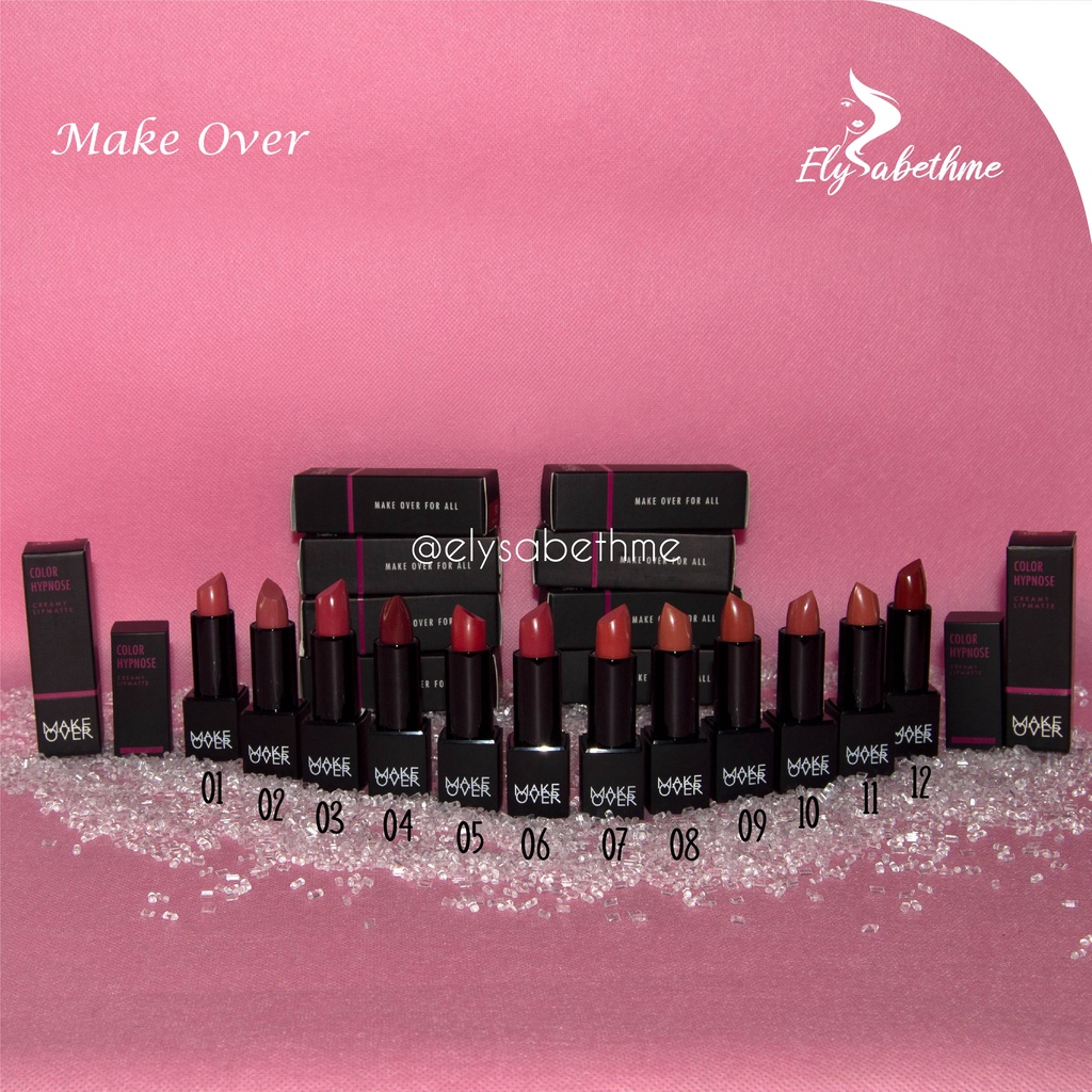 ✿ELYSABETHME✿ 𝓶𝓪𝓴𝓮𝓸𝓿𝓮𝓻 Make over color hypnose creamy lipmatte | lipstik mattee bisa untuk ombre