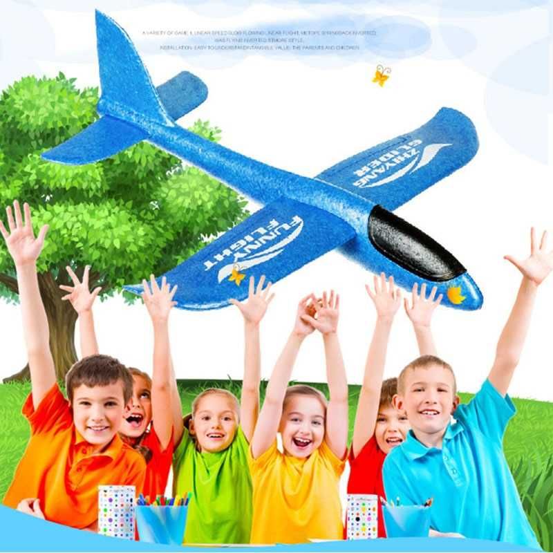 GOROCK Mainan Pesawat DIY Hand Throw Foam Aeroplane Flying Glider - TY0310 Kado Hadiah Present Anak