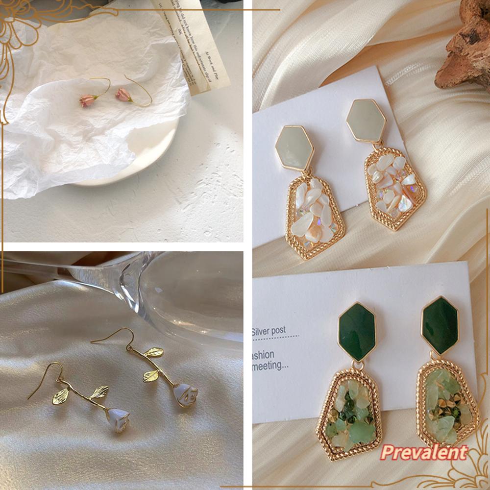 Preva Earring Hadiah Couple Anting Putih Mawar Tulip Aksesoris Mewah