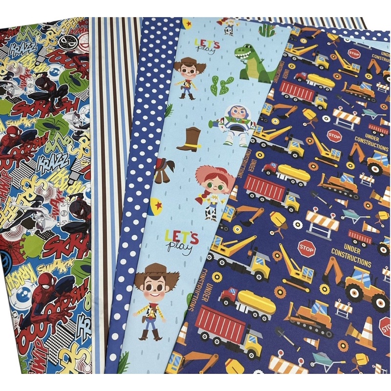 ( 5 Lembar - 5 Motif ) JUMBO MIX NETRAL - KERTAS KADO SANWA - GIFT WRAP PAPER BIRTHDAY / ULANG TAHUN ANAK SANSAN WAWA GARIS CARS FROZEN SUPERHERO JUSTICE LEAGUE PARIS LOVE ROMANCE MICKEY TRUCKS AVENGERS SPIDERMAN