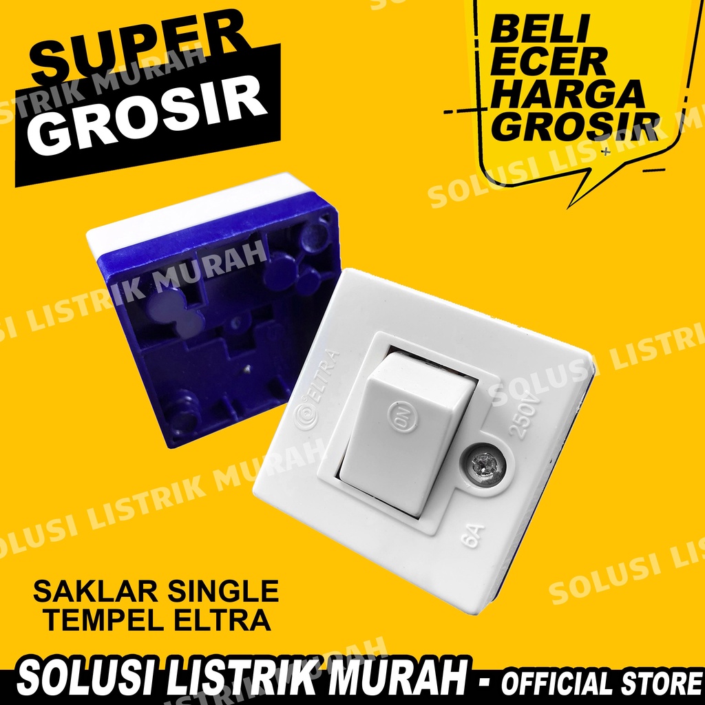 Saklar Tempel OB Engkel Single Piano ELTRA / Sakelar Lampu / Switch / Mini Saklar Tunggal