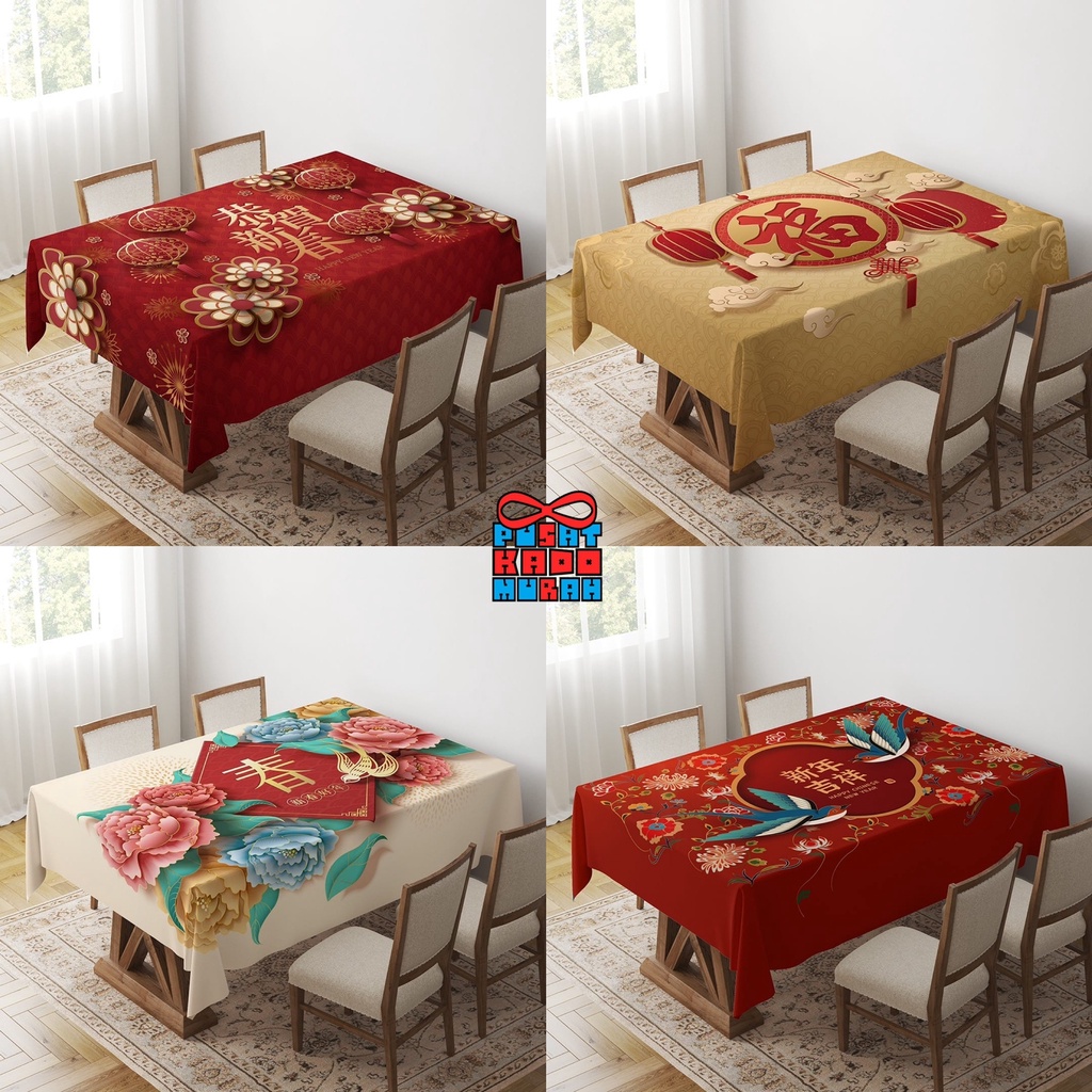 Taplak Meja Premium Print Edisi Imlek CNY Chinese New Year CNY Sincia 140x180 dan 140x230 cm - Pusat Kado Murah